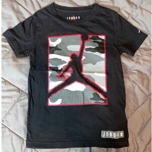 Kids Jordan Jumpman Graphic Tee‎ Black Camo Print Short Sleeve T Shirt Small 8